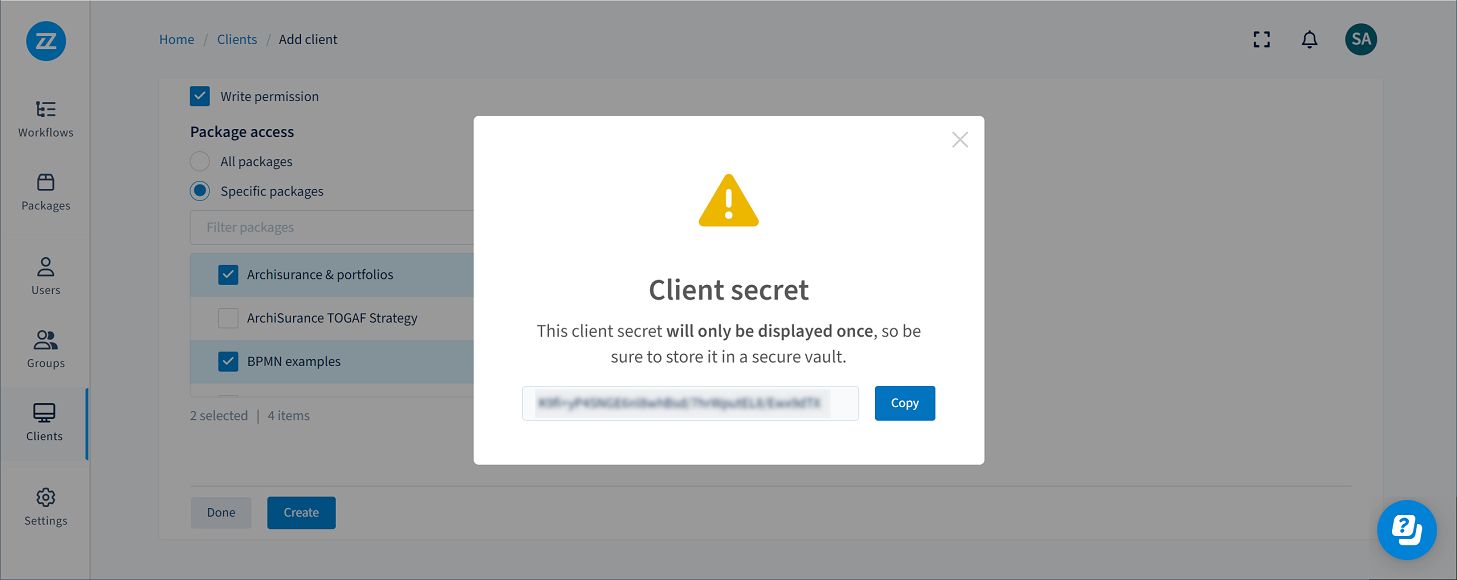 Bizzdesign Support - Creating a named API client for the