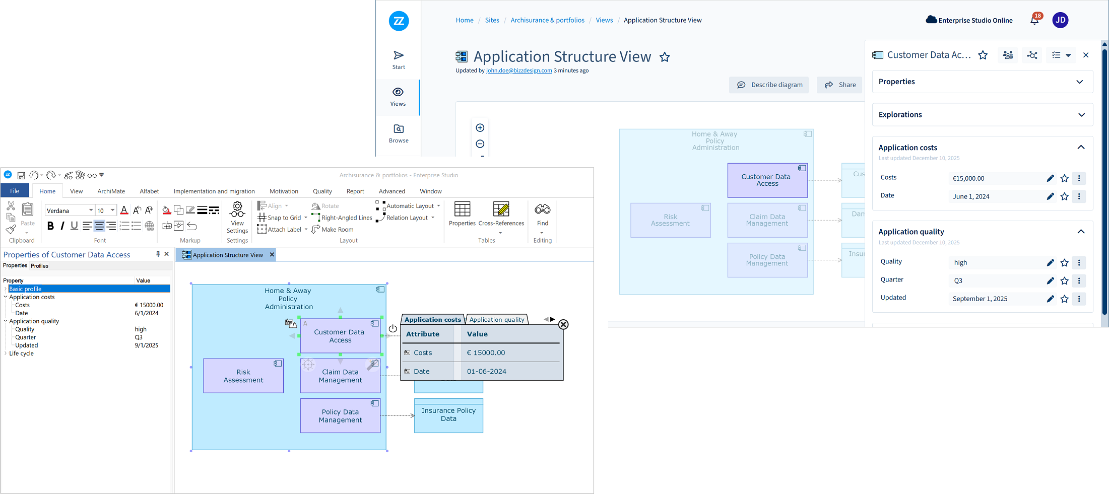 Bizzdesign Support - Using data block values from Horizzon in