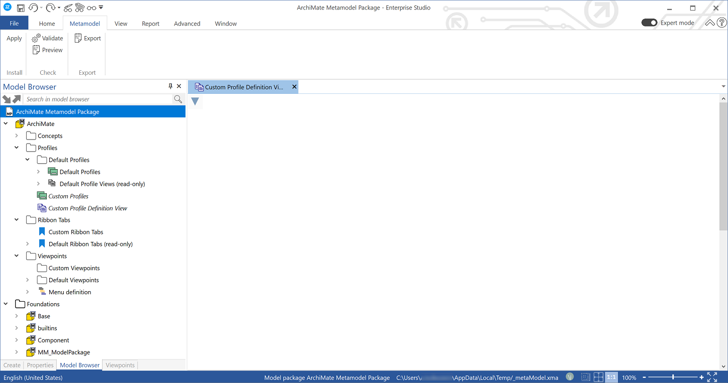 Metamodeling Bizzdesign Support Opening A Metamodel In The