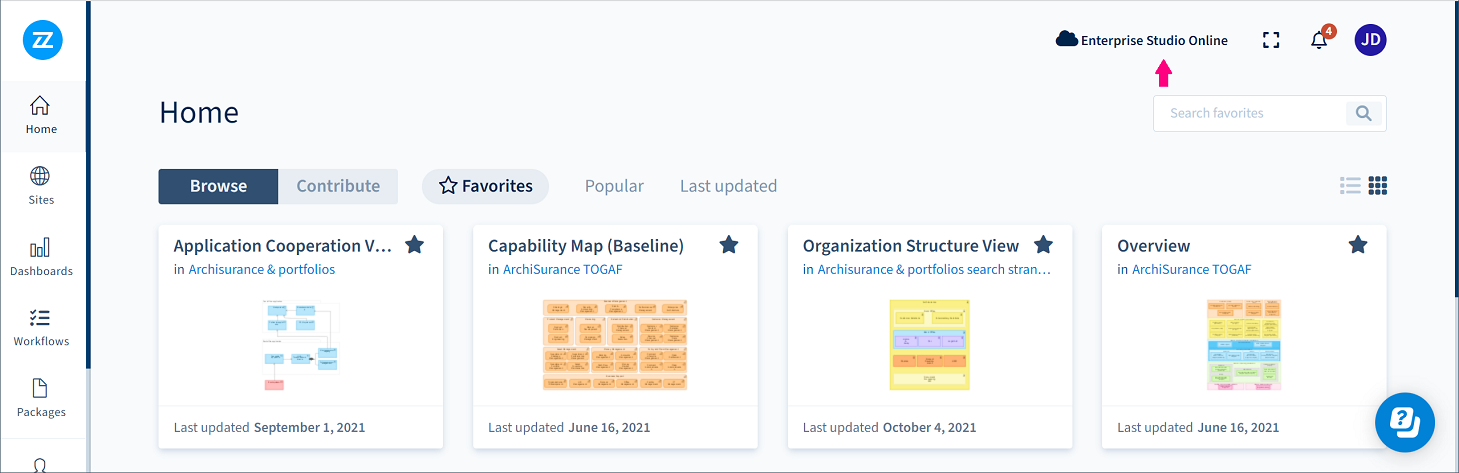 Bizzdesign Support - Starting and ending an Enterprise Studio